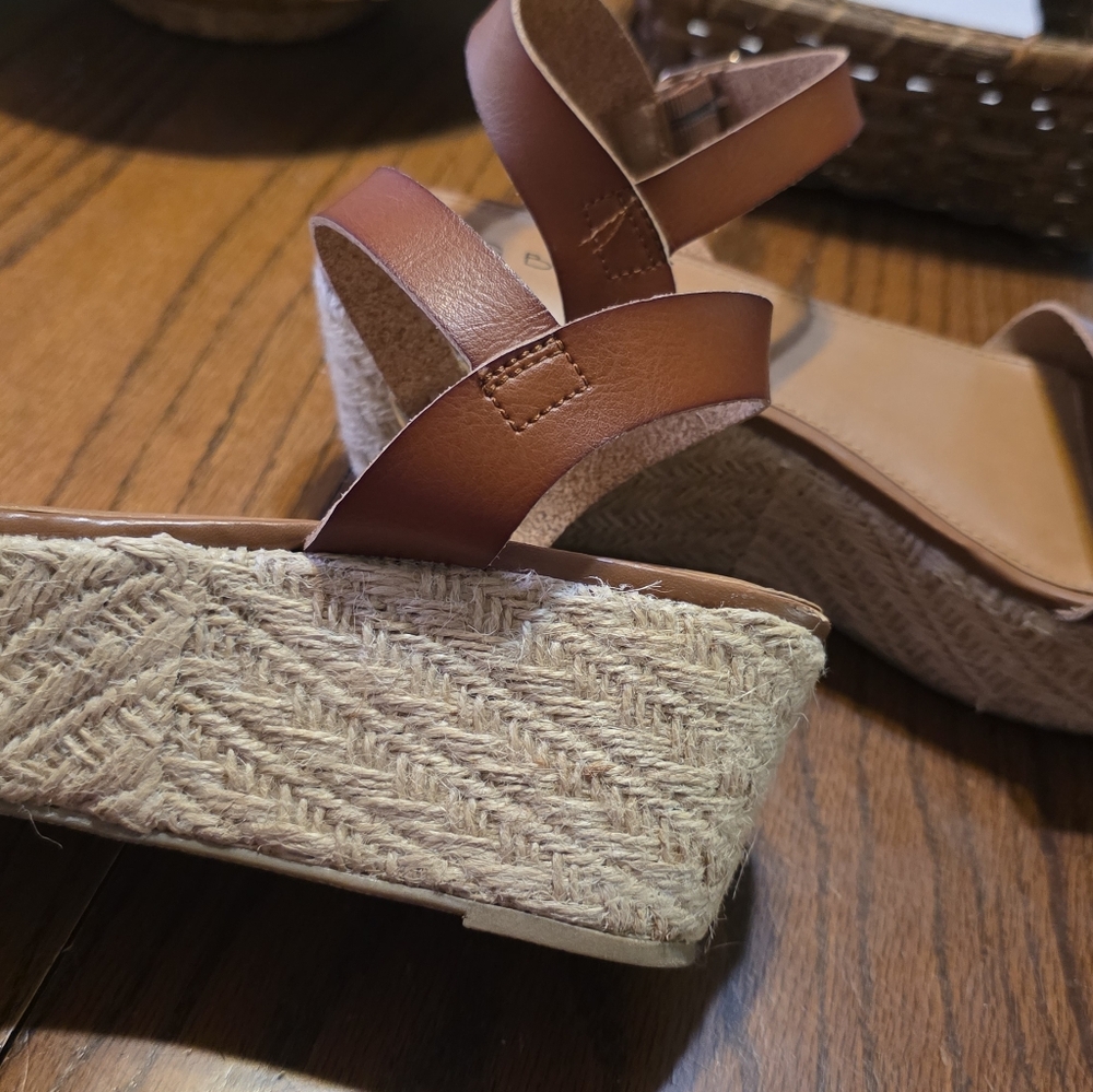 Big Buddha Jute Platform Wedge Espadrille Sandals Cognac Size 9.5 - Picture 10 of 15